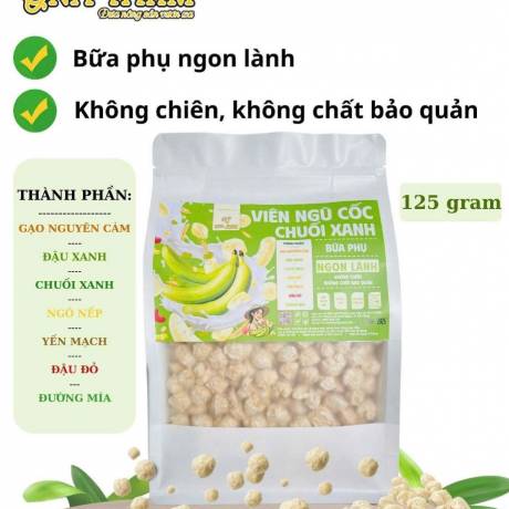 Combo 5 túi viên ngũ cốc chuối xanh 125gram